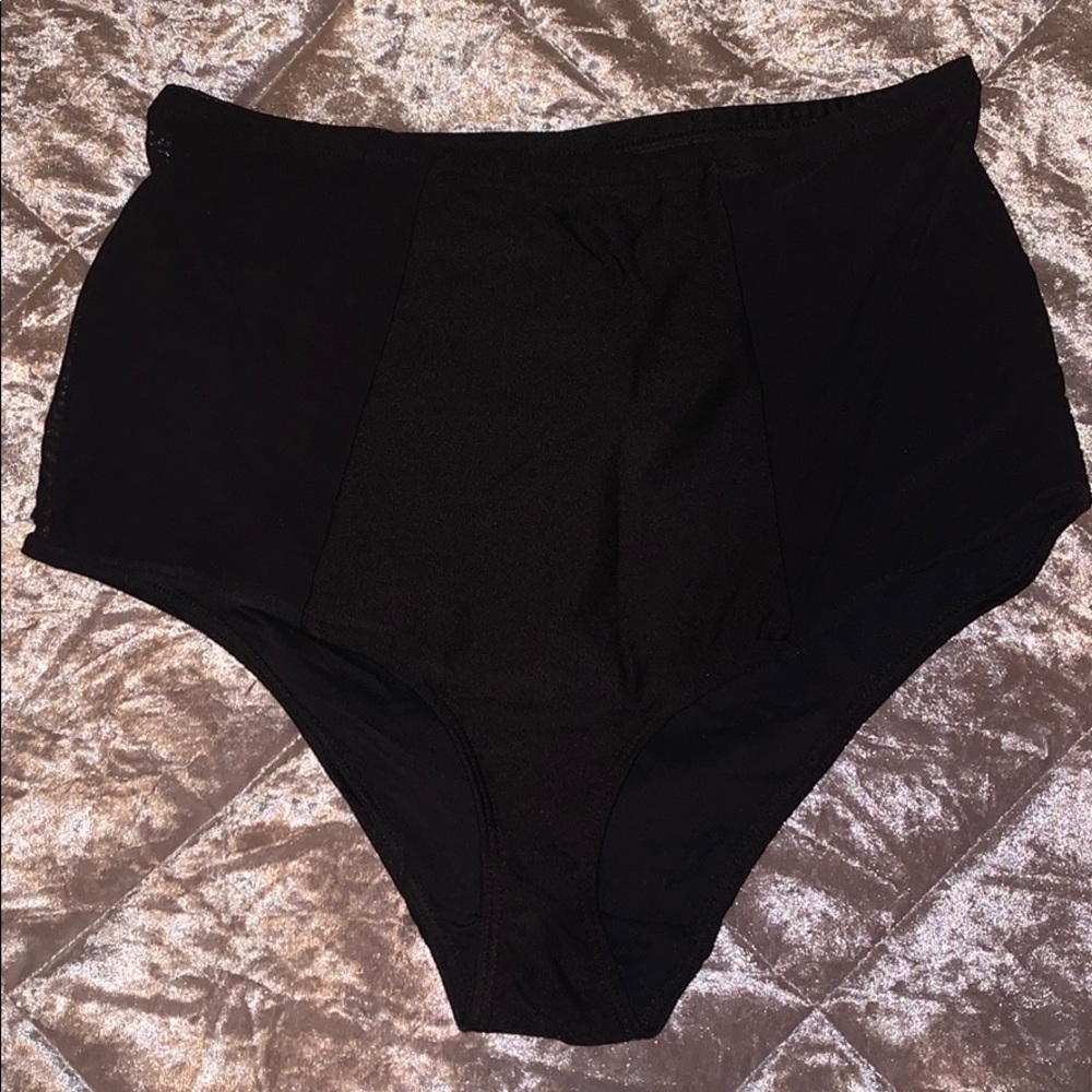 American apparel black swim bottom with mesh